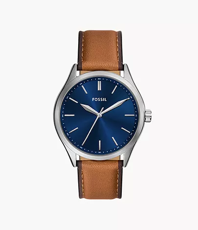 Fossil Outlet Uhr Fenmore 3-Zeiger-Werk Leder braun