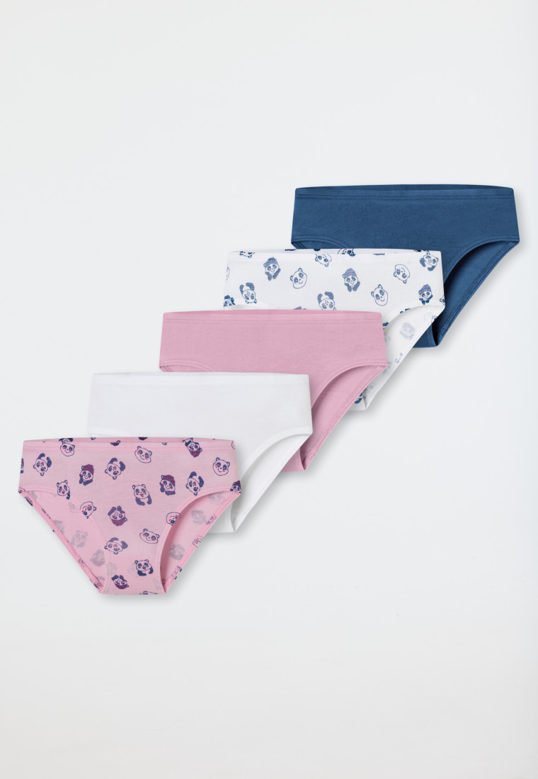 Slips 5er-Pack Organic Cotton Softbund Pandas Ringel mehrfarbig - 95/5