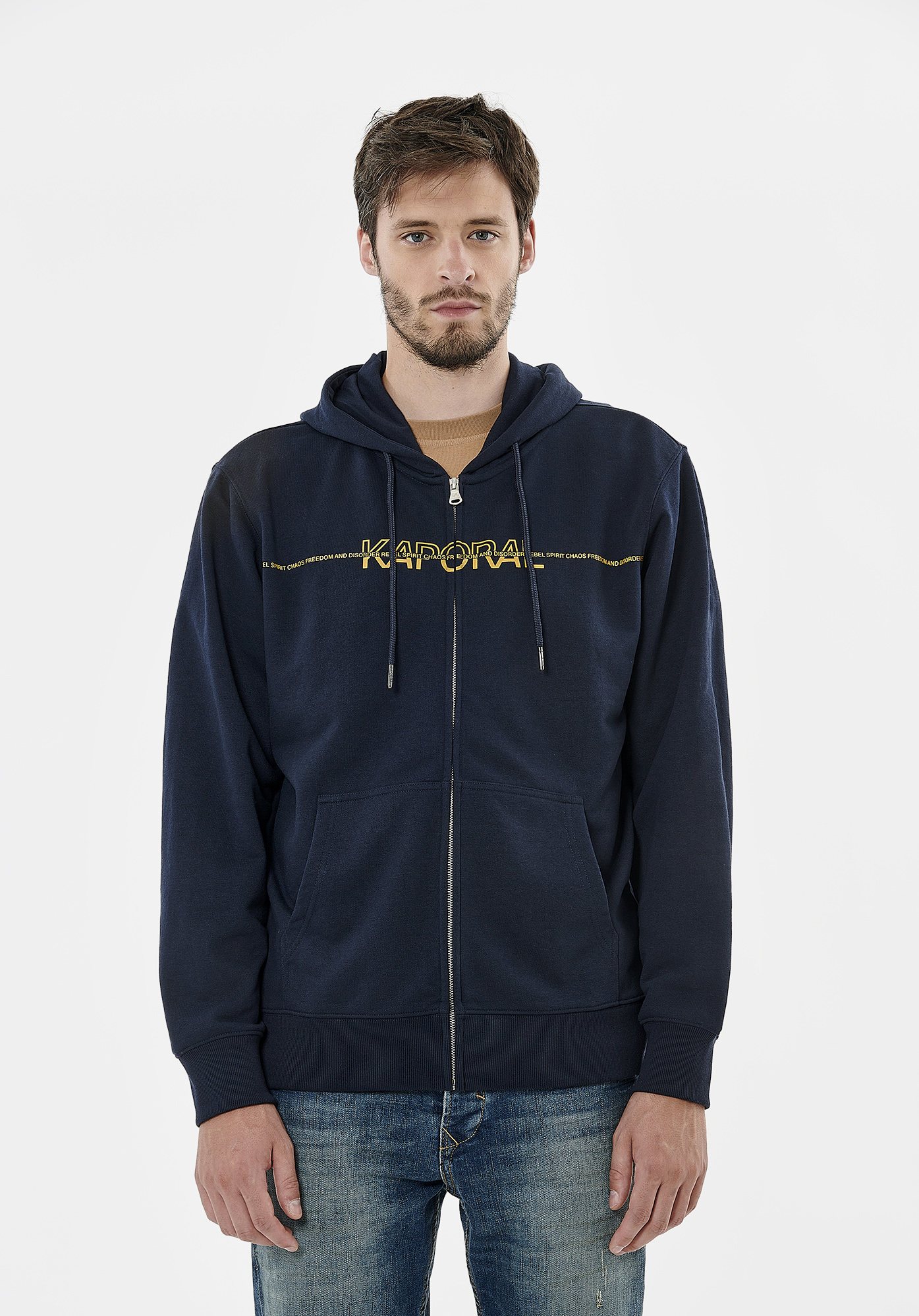 ROLAN  Sweat zippé bleu marine homme