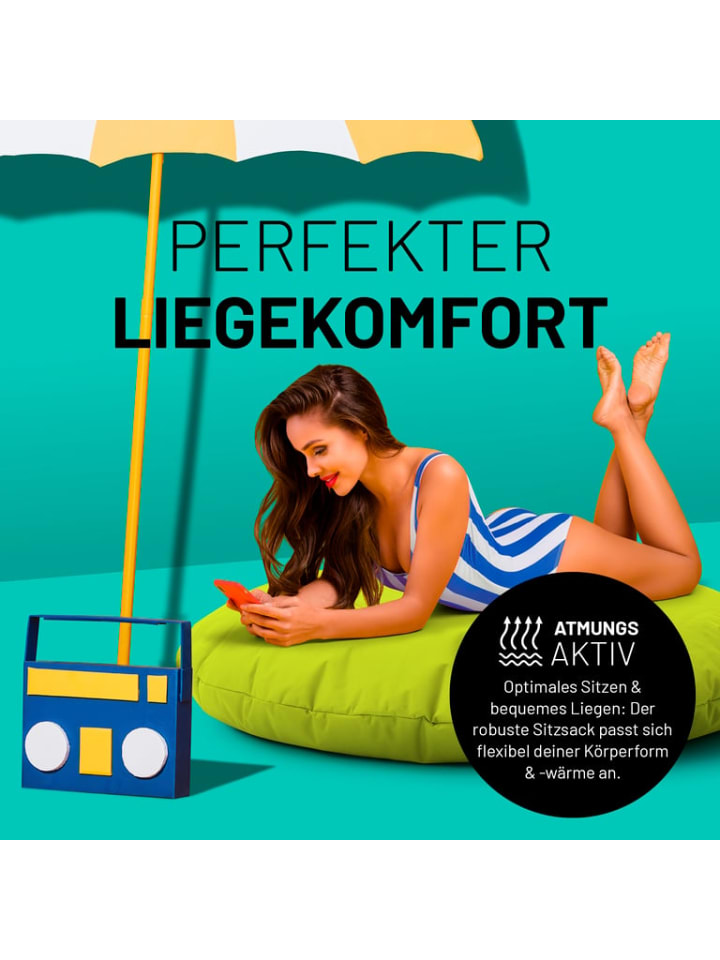 Lumaland Sitzsack 2-in-1-Sitzsack - 300l 120 x 80 x 75 cm - Apfelgrün günstig kaufen onesize