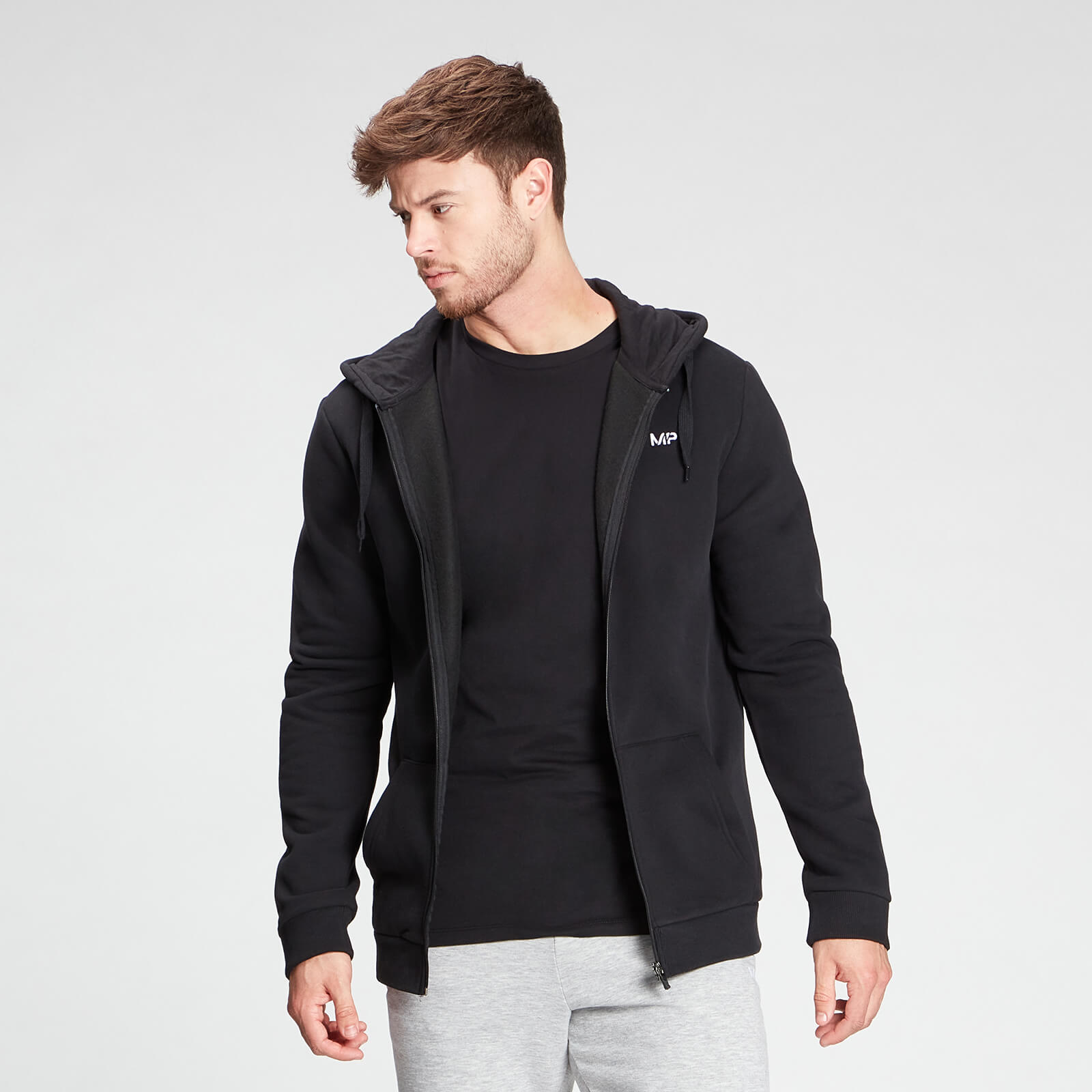 Sweat à capuche zippé MP pour hommes – Noir