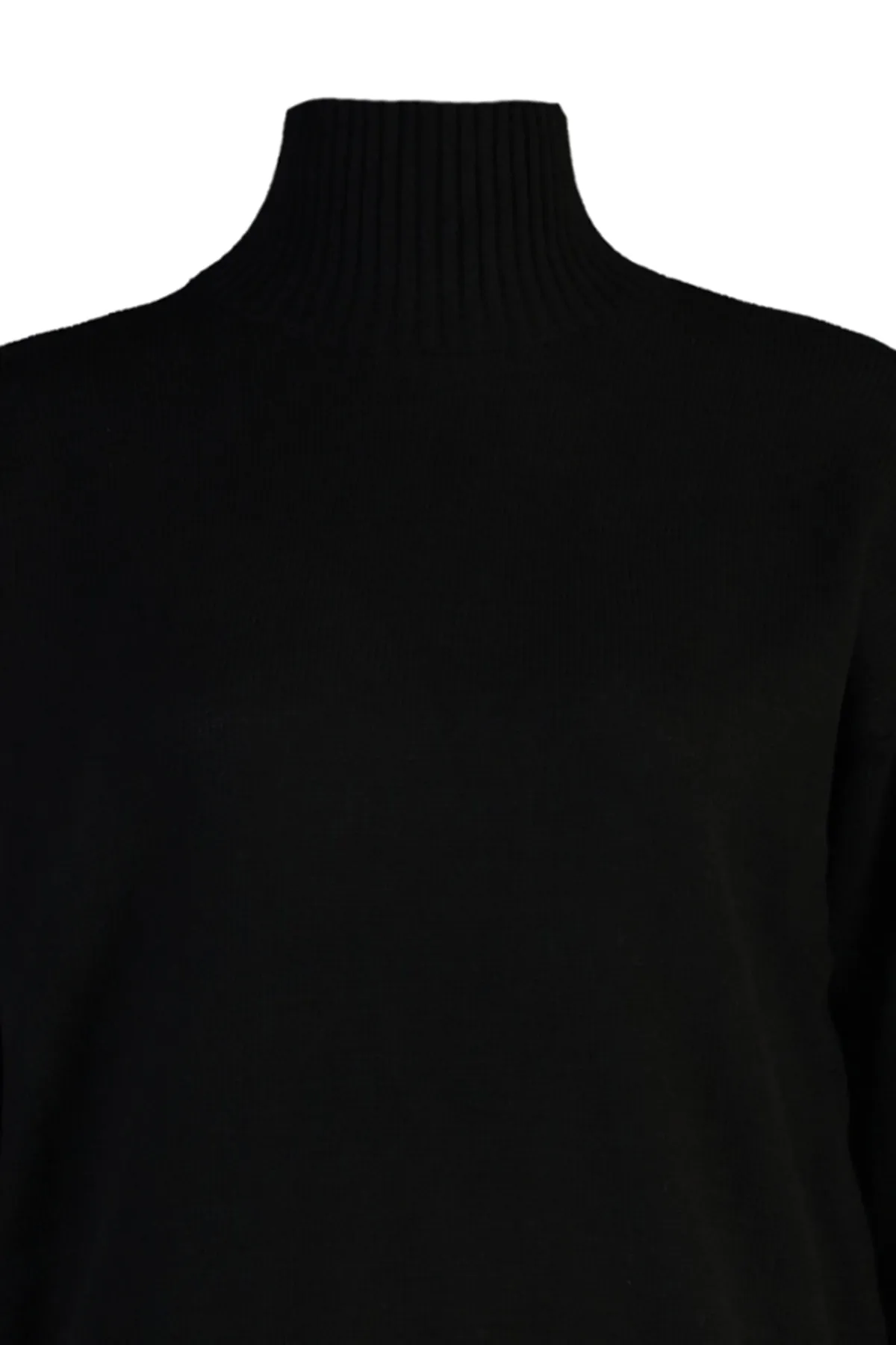 Trendyol Curve  Schwarzer, schulterfreier Strickpullover mit Rollkragen