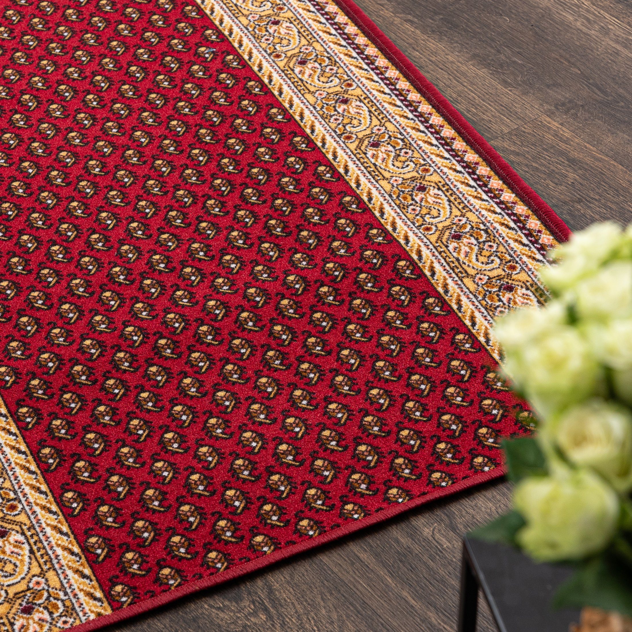 Läufer Läufer Teppichläufer Brücke - Vorzimmer Küche - Rot, Mazovia, 67 x 100 cm, Kurzflor, Rutschfest, Meterware, Verschiedene Größen