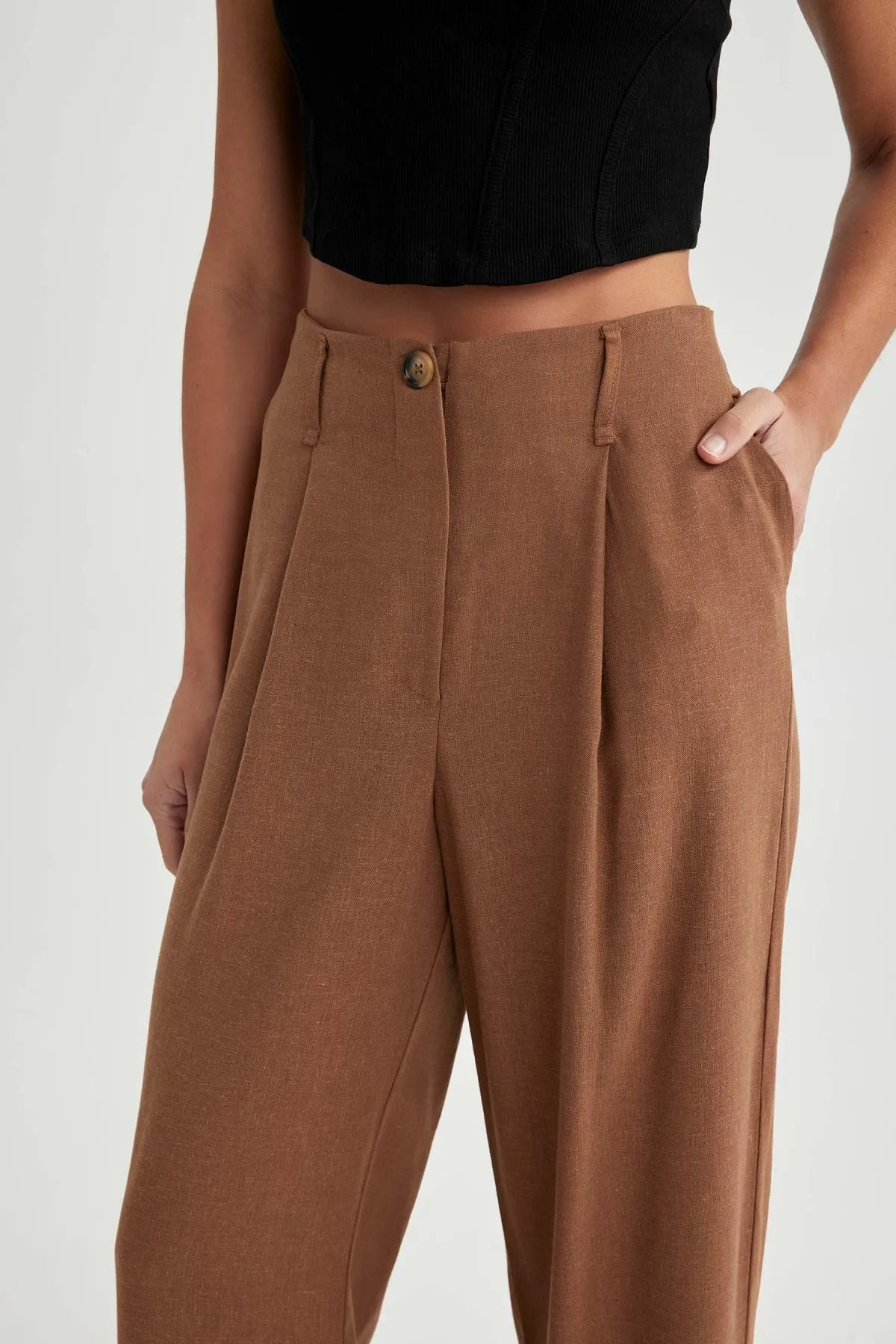 DeFacto  Hose aus Leinenmischung mit weitem Bein und hoher Taille Z5533az23sm