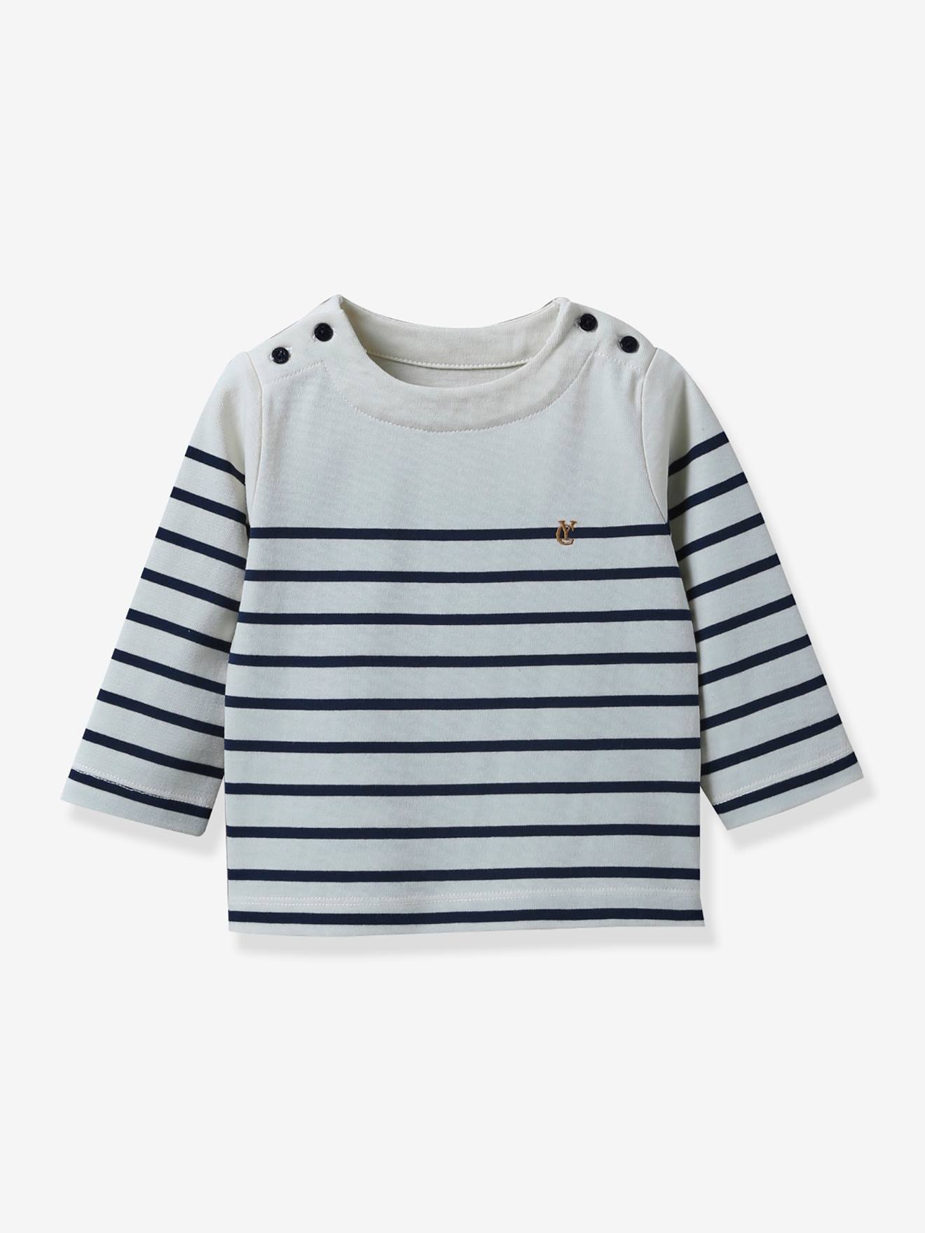 T-shirt marinière Bébé CYRILLUS rayé bleu