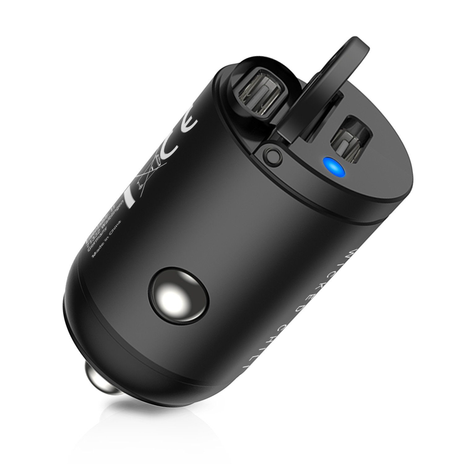 Wicked Chili 30W Dual USB-C PD Autoladegerät für iPhone 14 / 13 Auto-Adapter Zigarettenanzünder-Stecker zu USB C, USB-C, 2-fach USB-C Auto Ladegerät, 30W PD/QC3.0 KFZ-Schnellladegerät, Univer