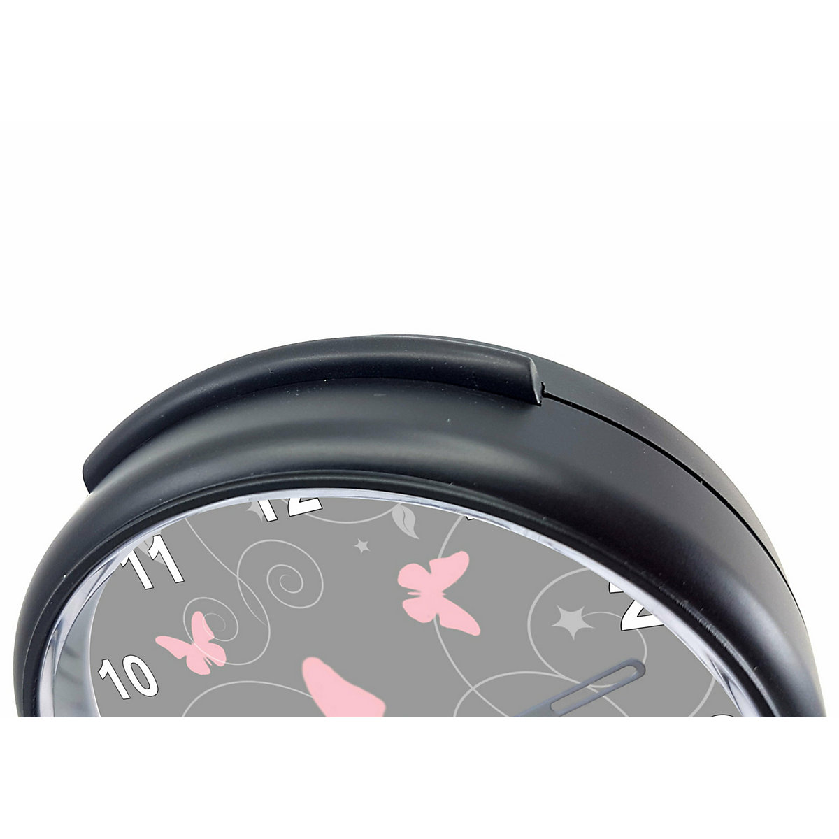 Kinder Funkwecker personalisiert mit Namen Schmetterling Ornamente Atom-/Funkuhr, 12-Stunden-Anzeigeformat, Schlummerfunktion, Nachtlicht, Geräuschlos/Ohne Ticken
