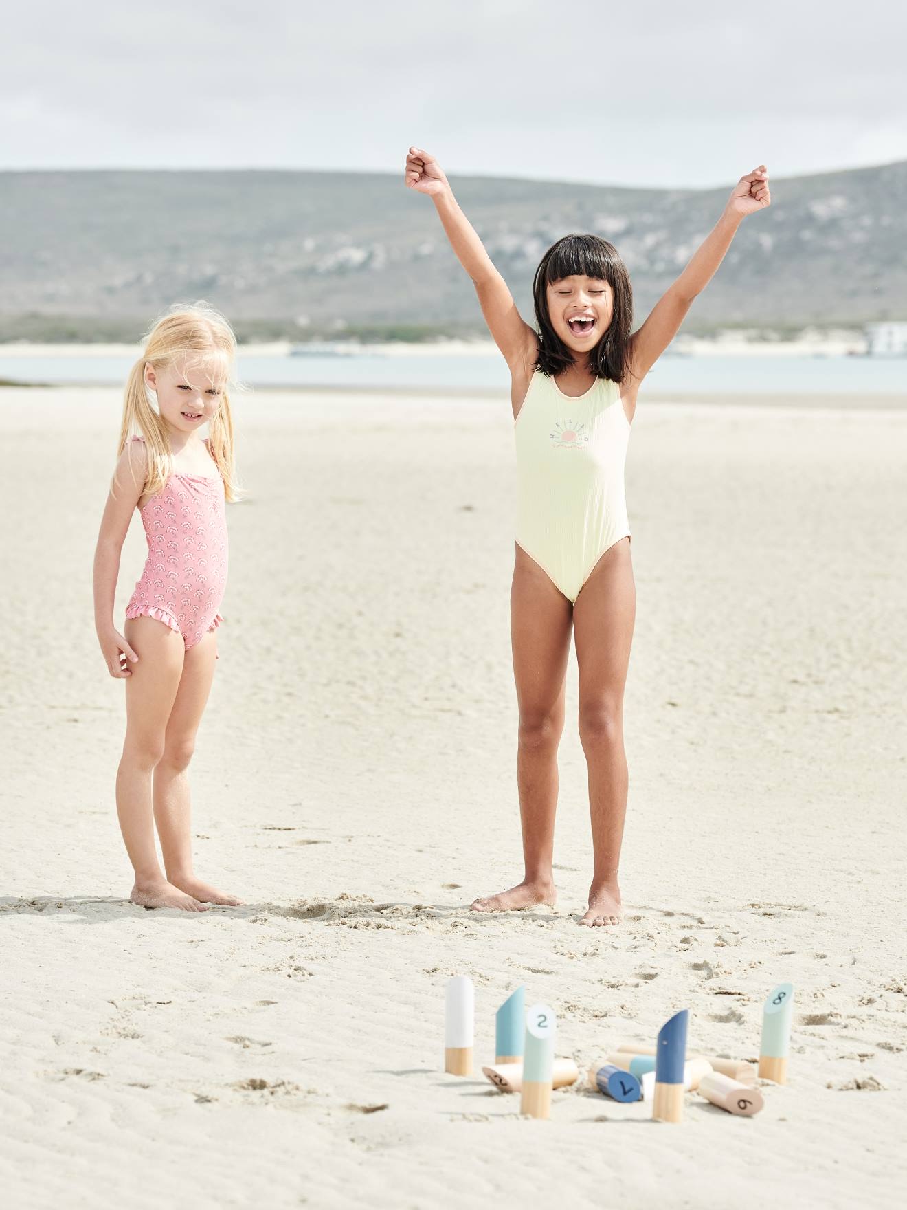 Maillot de bain 1 pièce fille sun jaune pâle