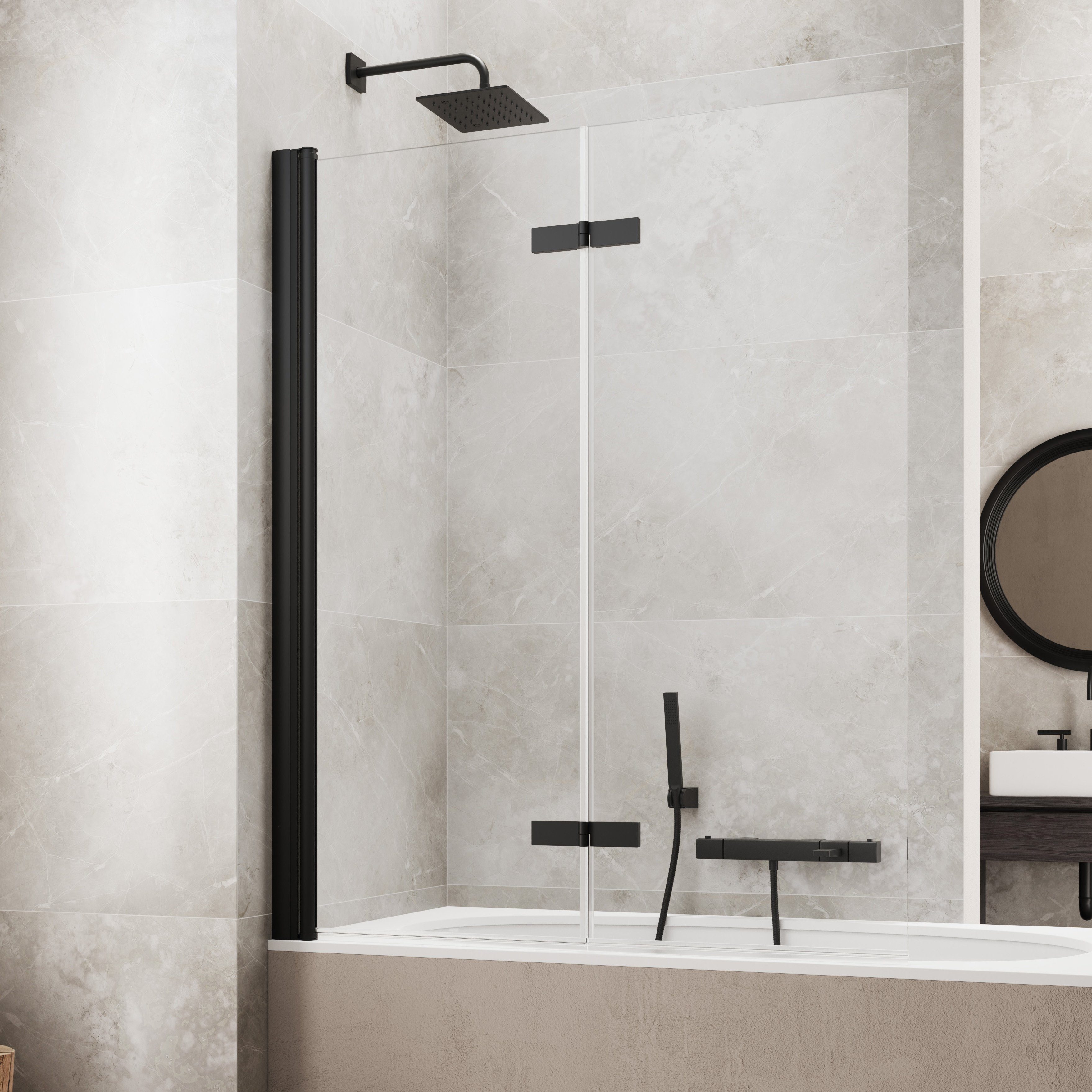 maw by GEO Badewannenfaltwand maw flex PRO AP-B400, Einscheibensicherheitsglas