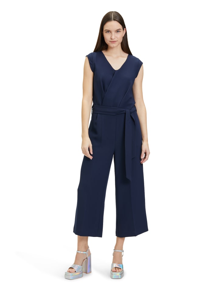 CARTOON Jumpsuit mit Bindegürtel in Navy Blue günstig kaufen 44