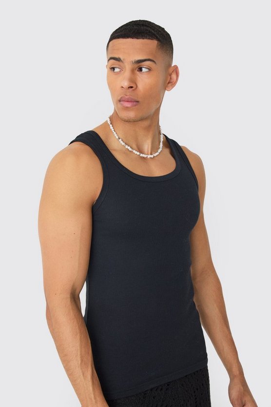 Geripptes Muscle-Fit Tanktop