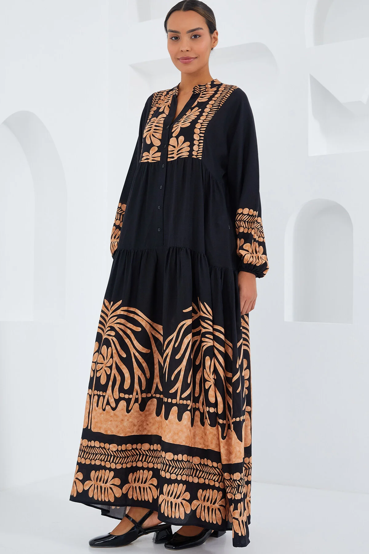 Bigdart  Schwarzes Hijab-Kleid aus Nerzviskose für Damen 2423