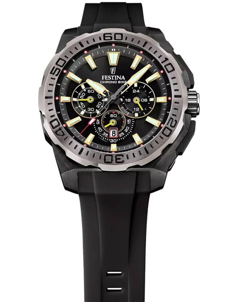 Festina Herrenuhr Chronograph Schwarz/Goldfarben günstig kaufen onesize