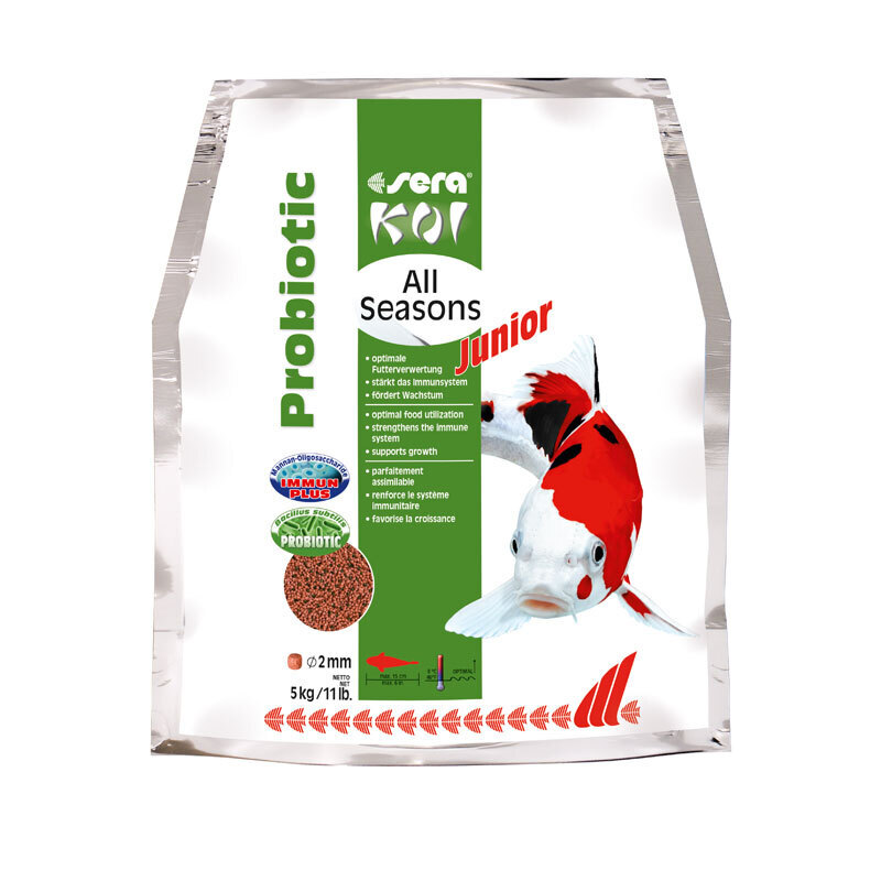 Sera Hauptfutter Sera Koi Junior All Seasons Probiotic Koifutter 5 kg