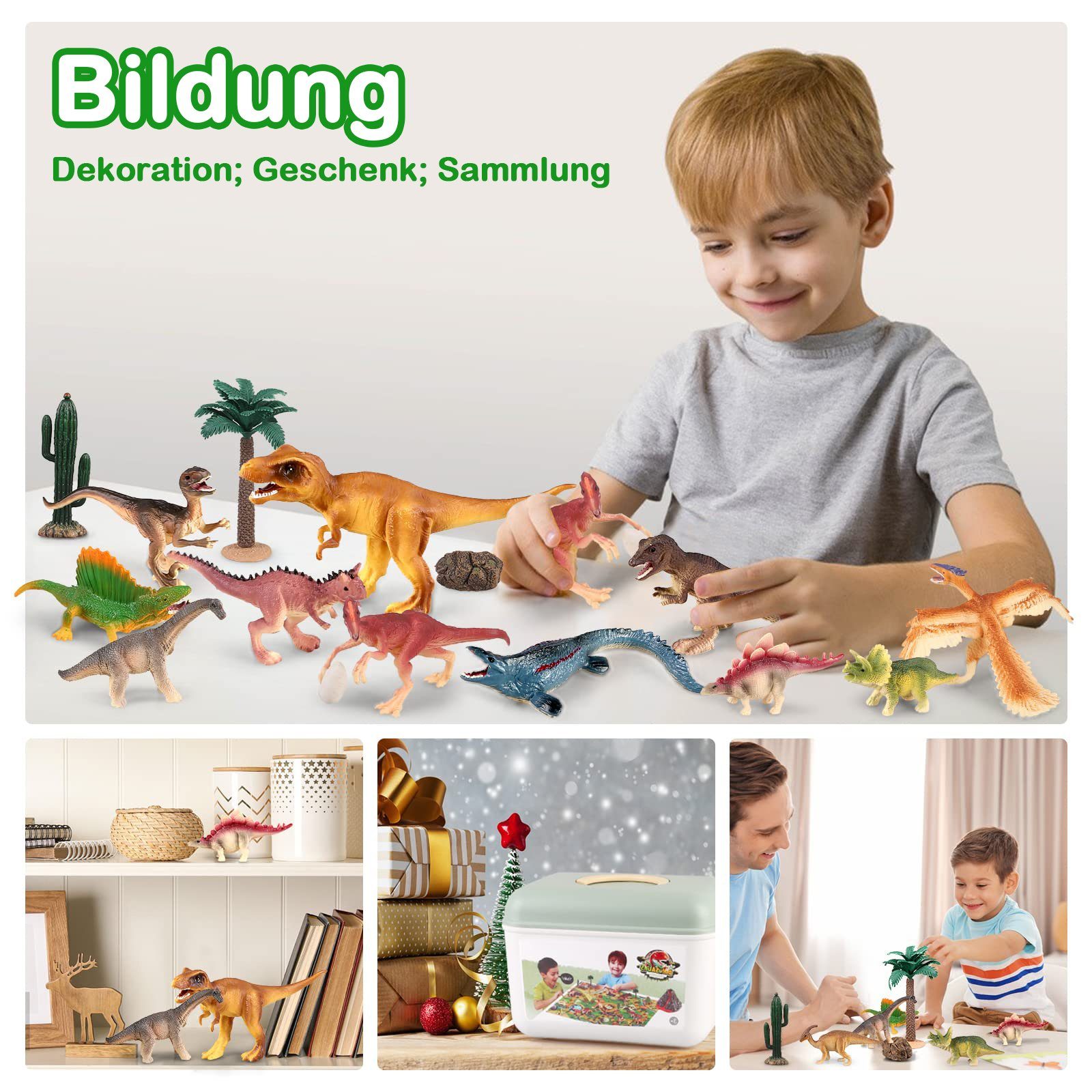 Wenta Spielfigur Dinosaurier-Vulkan-Spielset für Kinder, (Realistische Dinosaurierfiguren und Lernspielzeug), Ideal für Kinder im Alter von 3-8 Jahren