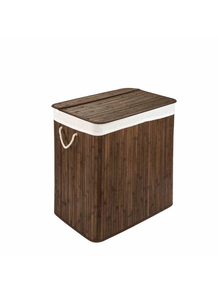 WohnDirect Wäschekorb mit Deckel BAMBOO in Braun günstig kaufen