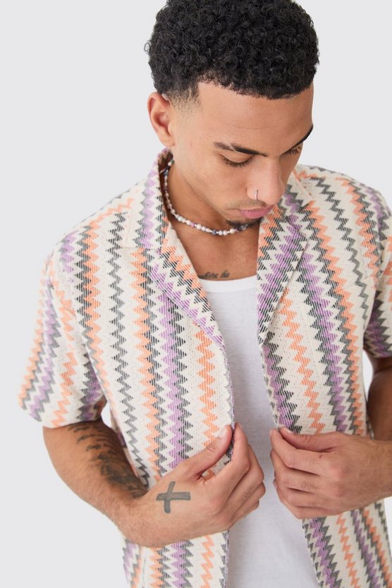 Gestreiftes Oversize Hemd mit Tasche