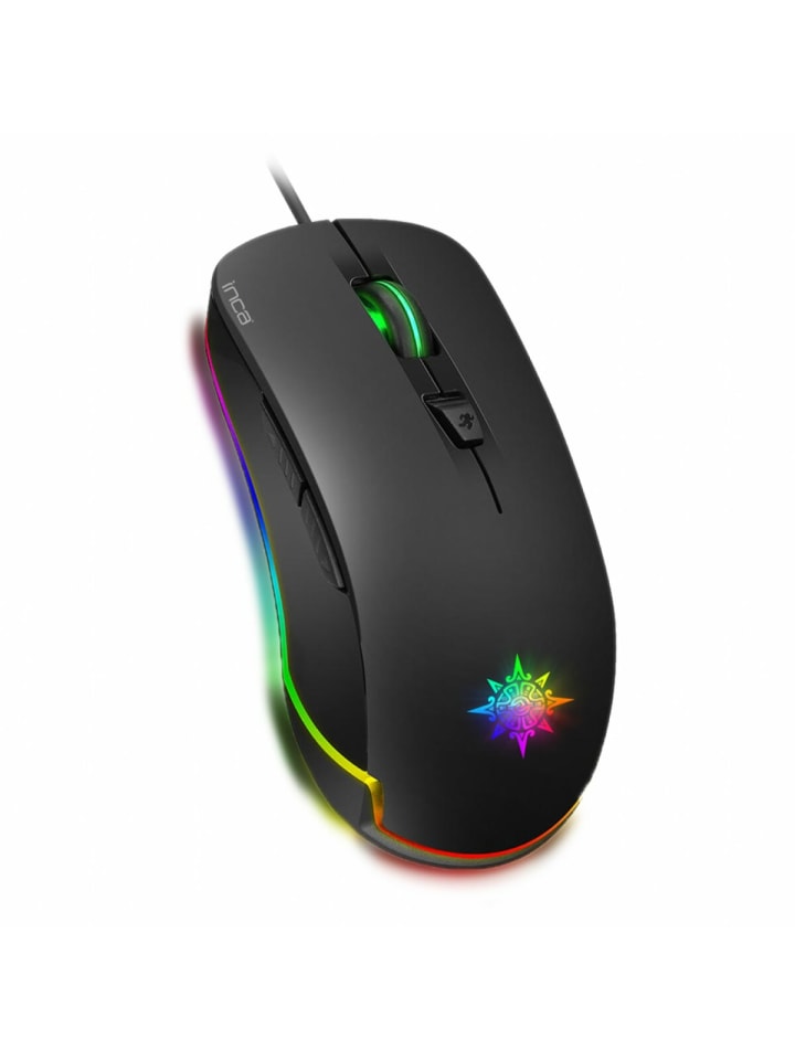 Inca INCA IMG-327 PRO Optisch Gaming Maus 4800 DPI RGB-Logo-Effekt schwarz in schwarz günstig kaufen onesize