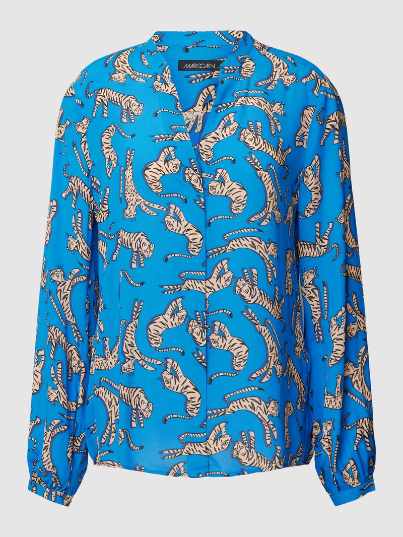 Bluse mit Allover-Print Modell 'REMIX' in royalblau
