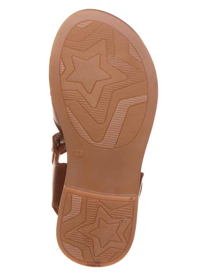 POM POM Leder-Sandalen in Braun günstig kaufen