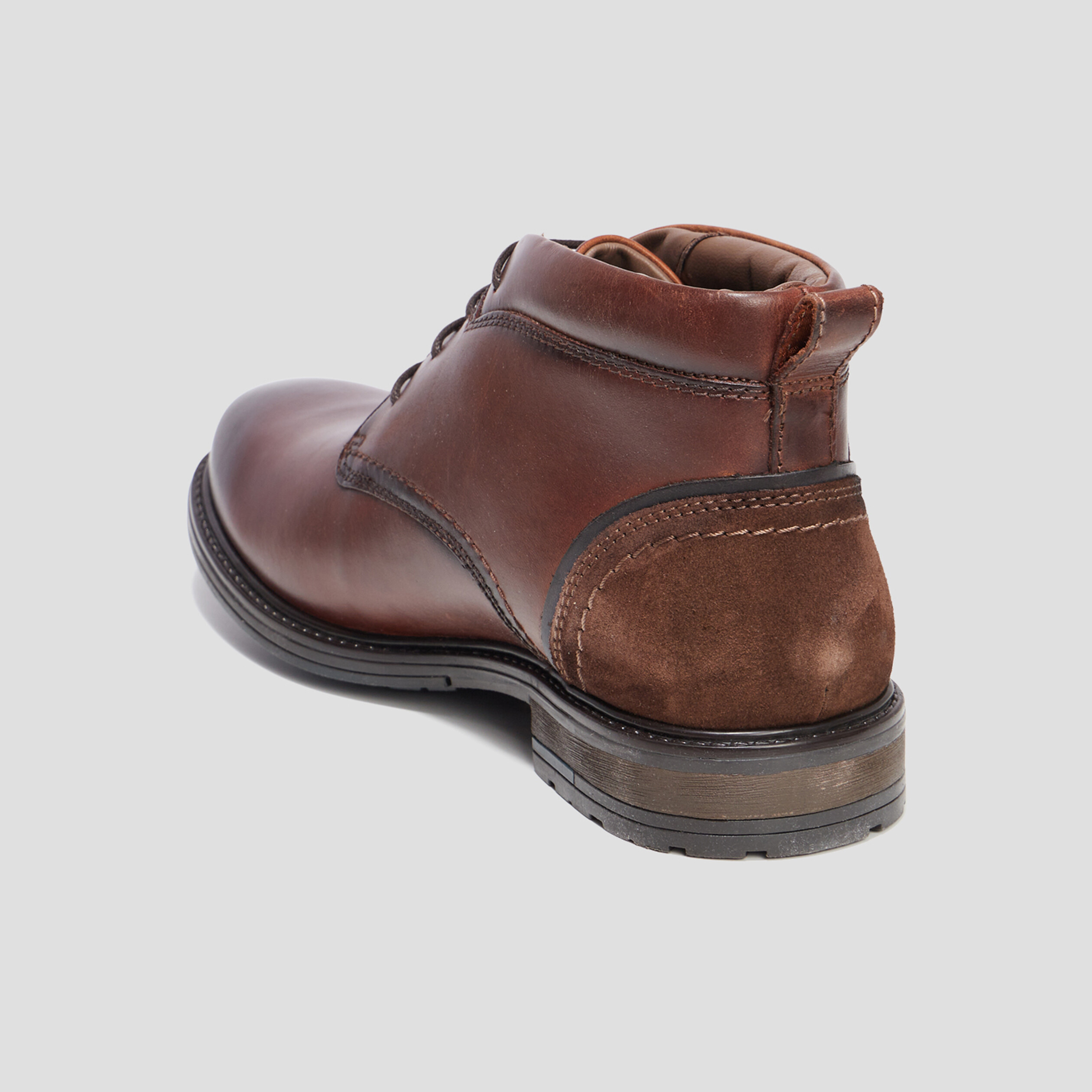 Bottines à lacets en cuir Creeks Brownie marron homme | La Halle