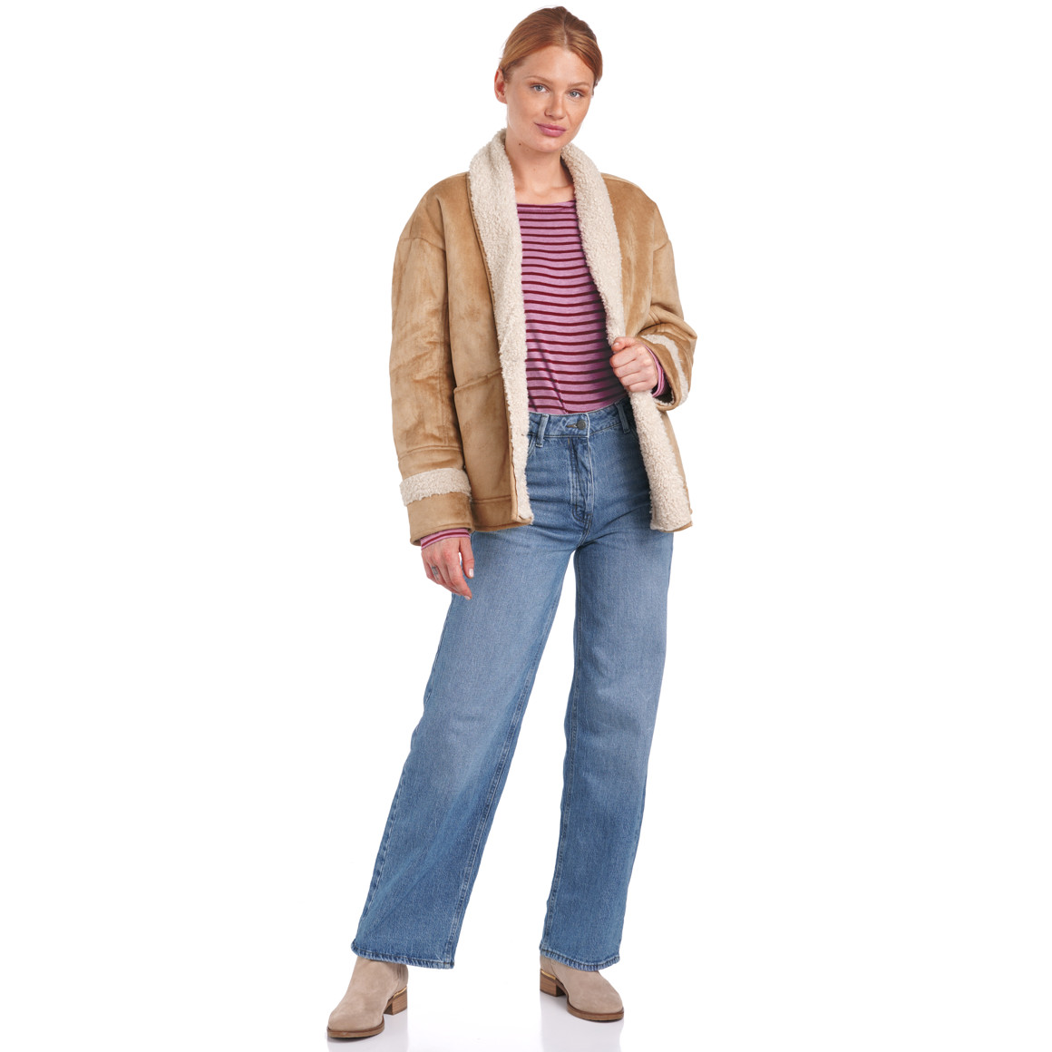 Damen Jacke in Velour-Optik