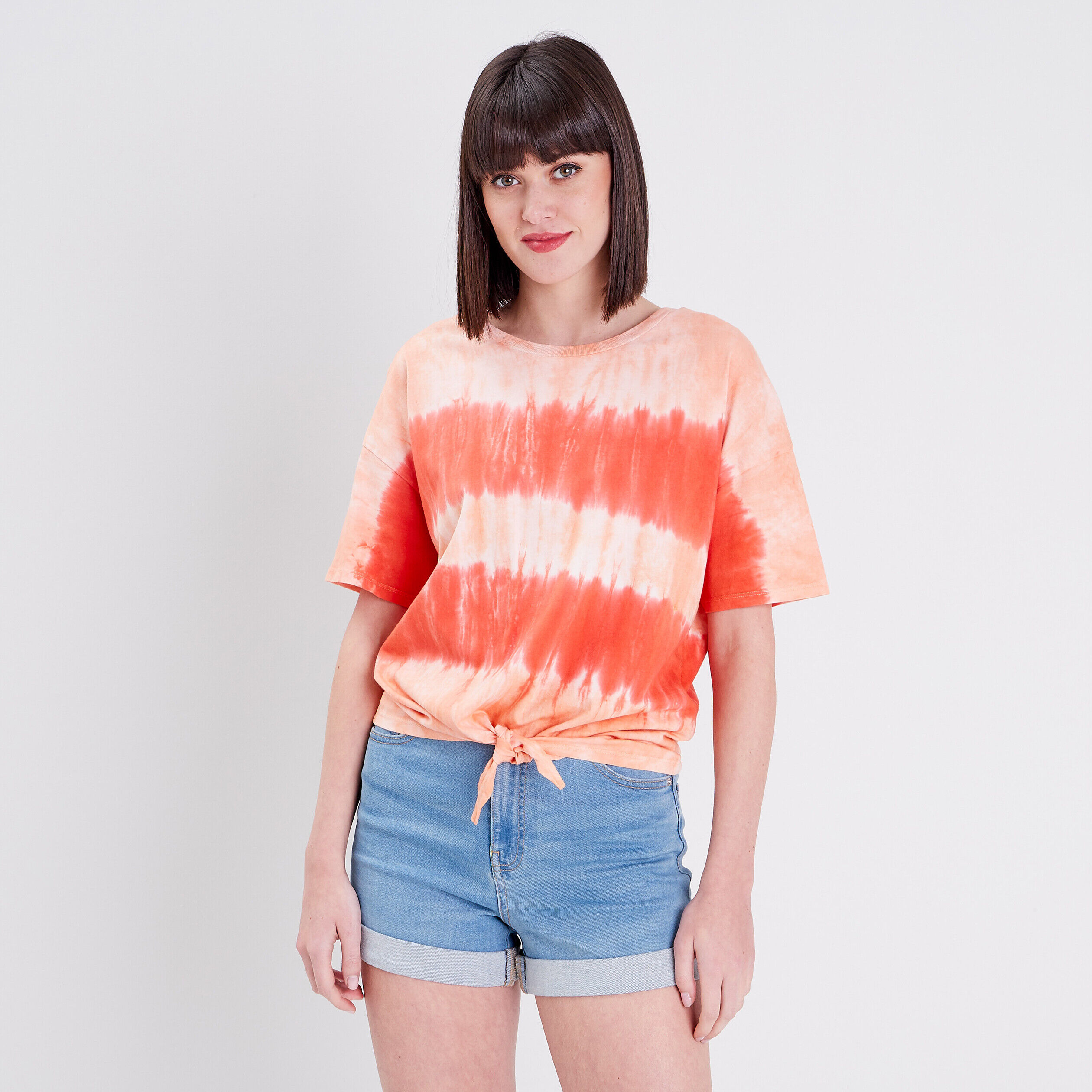 T-shirt large manches courtes ecru femme | Cache Cache