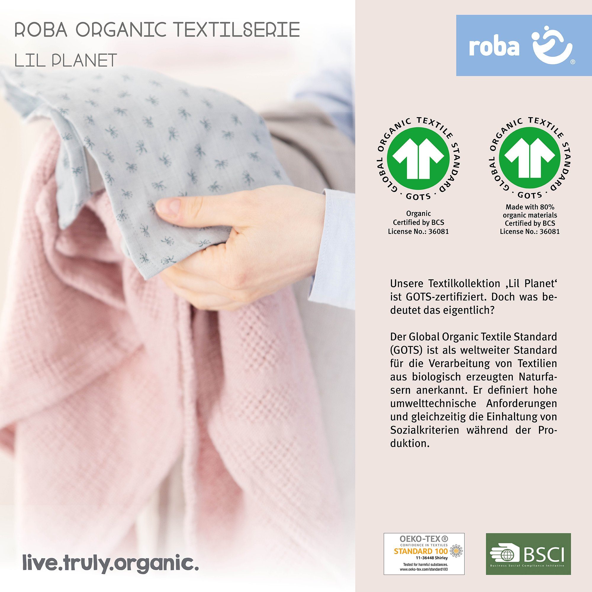 Babybettwäsche Lil Planet, roba®, Baumwolle, Wiegenbettwäsche, Spannbettlaken und Nestchen