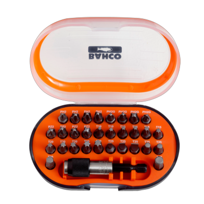 Bahco 59S/31-1 bitsett, 31 deler for spor, Phillips®, Pozidriv®