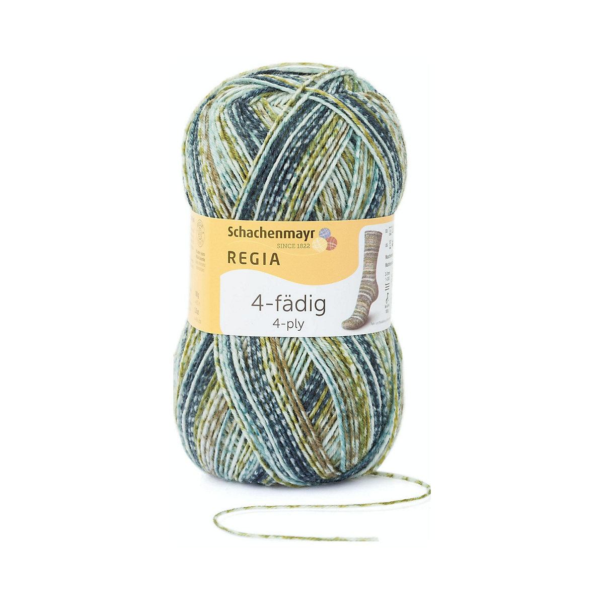 Handstrickgarne 4-fädig Color, 100g Sage