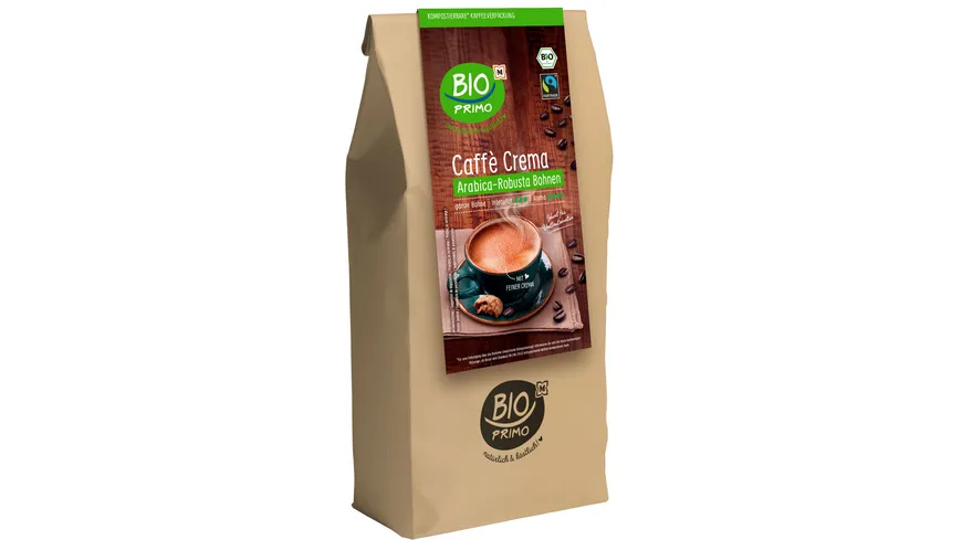 BIO PRIMO Bio Fairtrade Kaffee Crema Bohne 1 kg