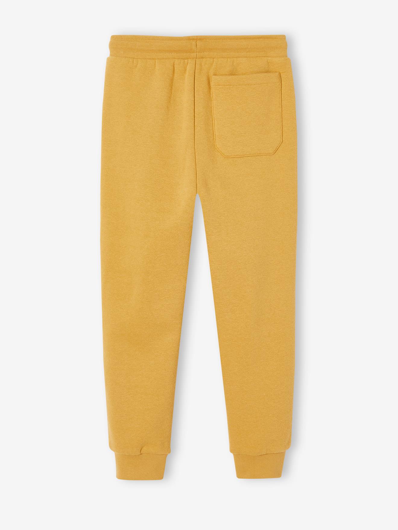 Pantalon jogger en molleton garçon moutarde