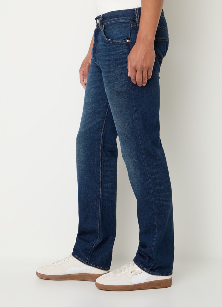Jeansy Levi's 501 z prostą nogawką, ciemne wyblaknięcie