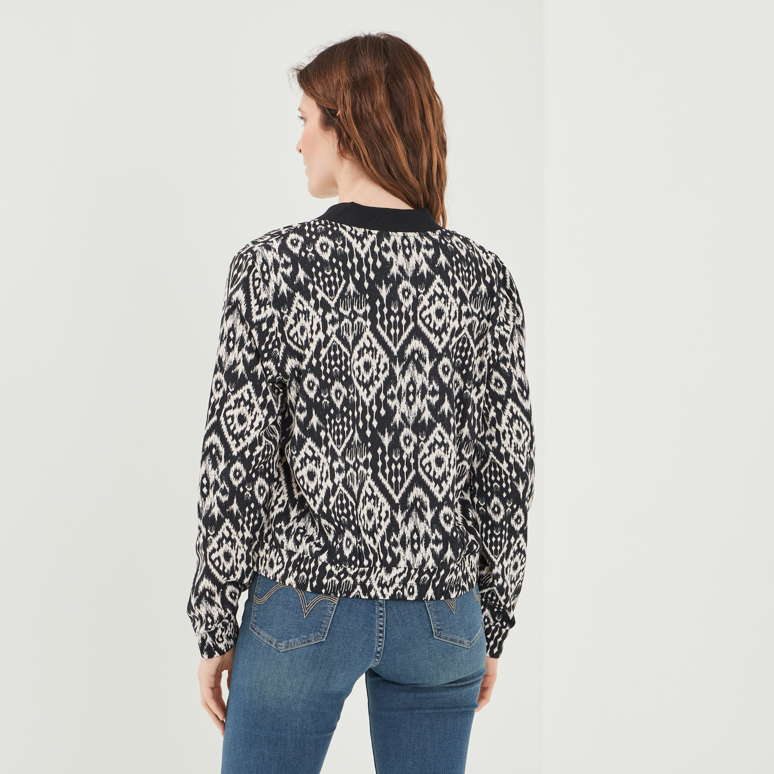 Veste style bomber droite Liberto noir femme | La Halle