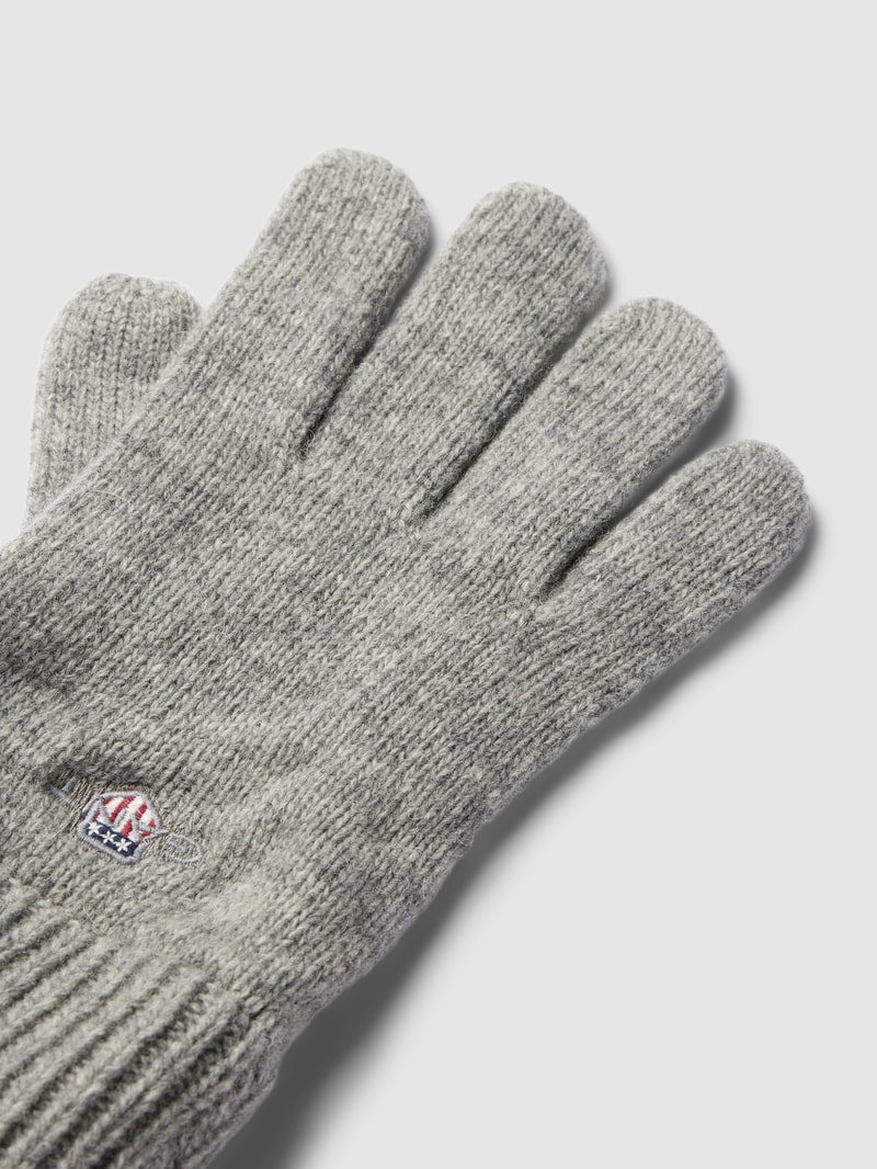 Handschuhe mit Label-Stitching in mittelgrau meliert