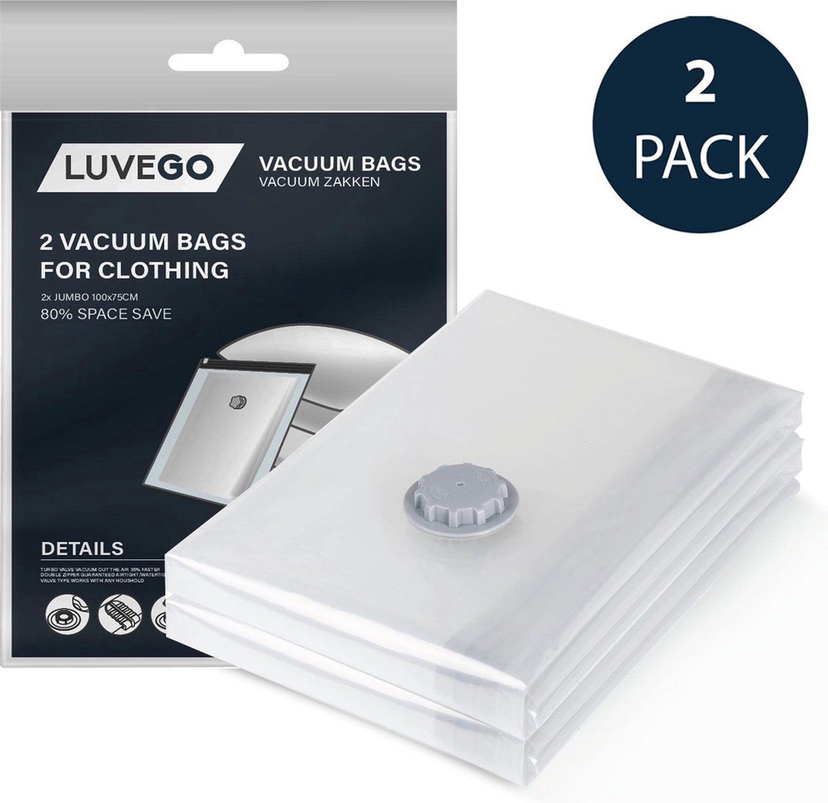 Luvego 100 x 75 Satz mit 2 Vakuumbeuteln