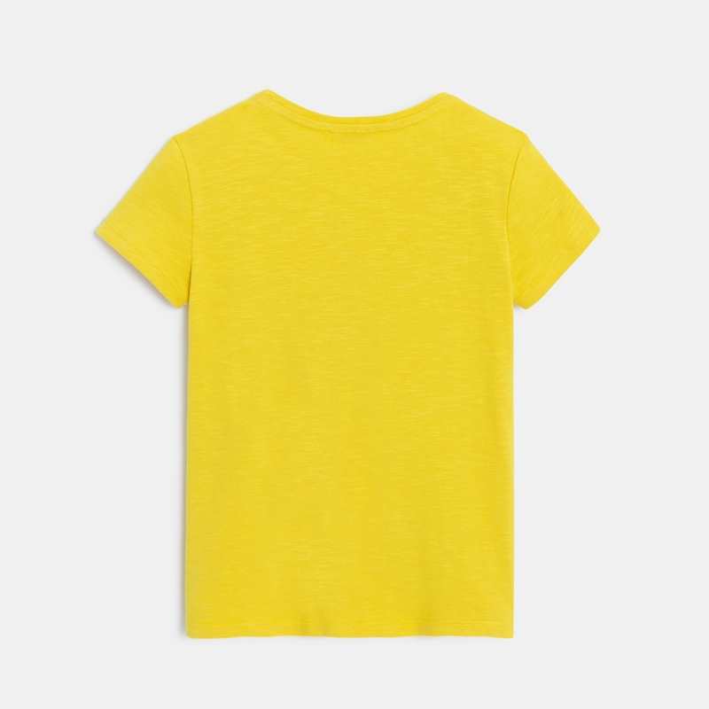 T-shirt fille jaune à sequins Catimini