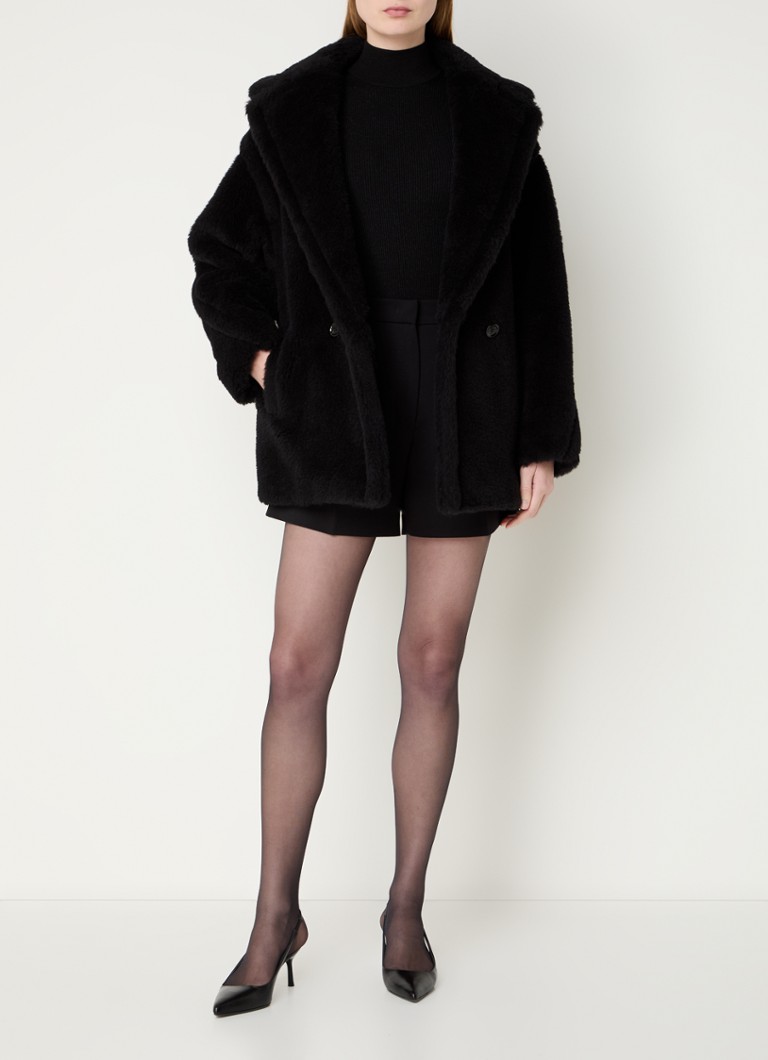 MaxMara Fuxia wool teddy coat with side pockets