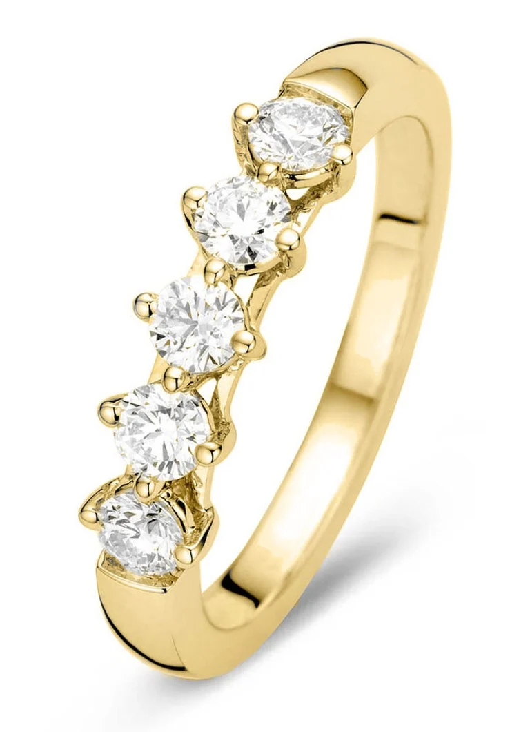 Diamond Point Yellow gold ring, 0.50 ct diamond, Hearts & Arrows