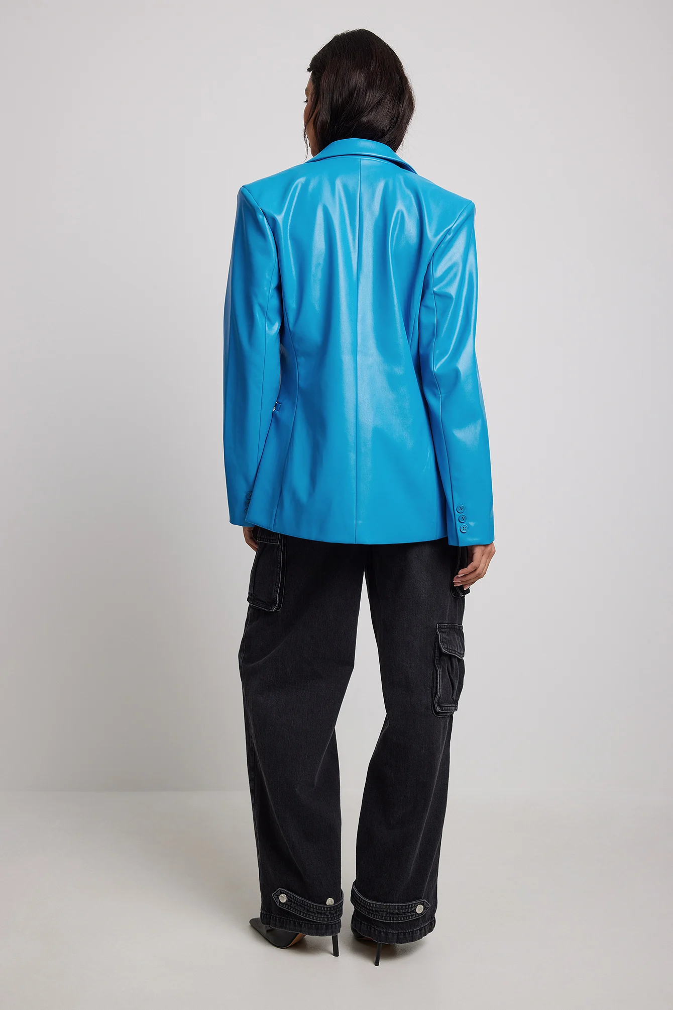Übergroßer PU-Blazer