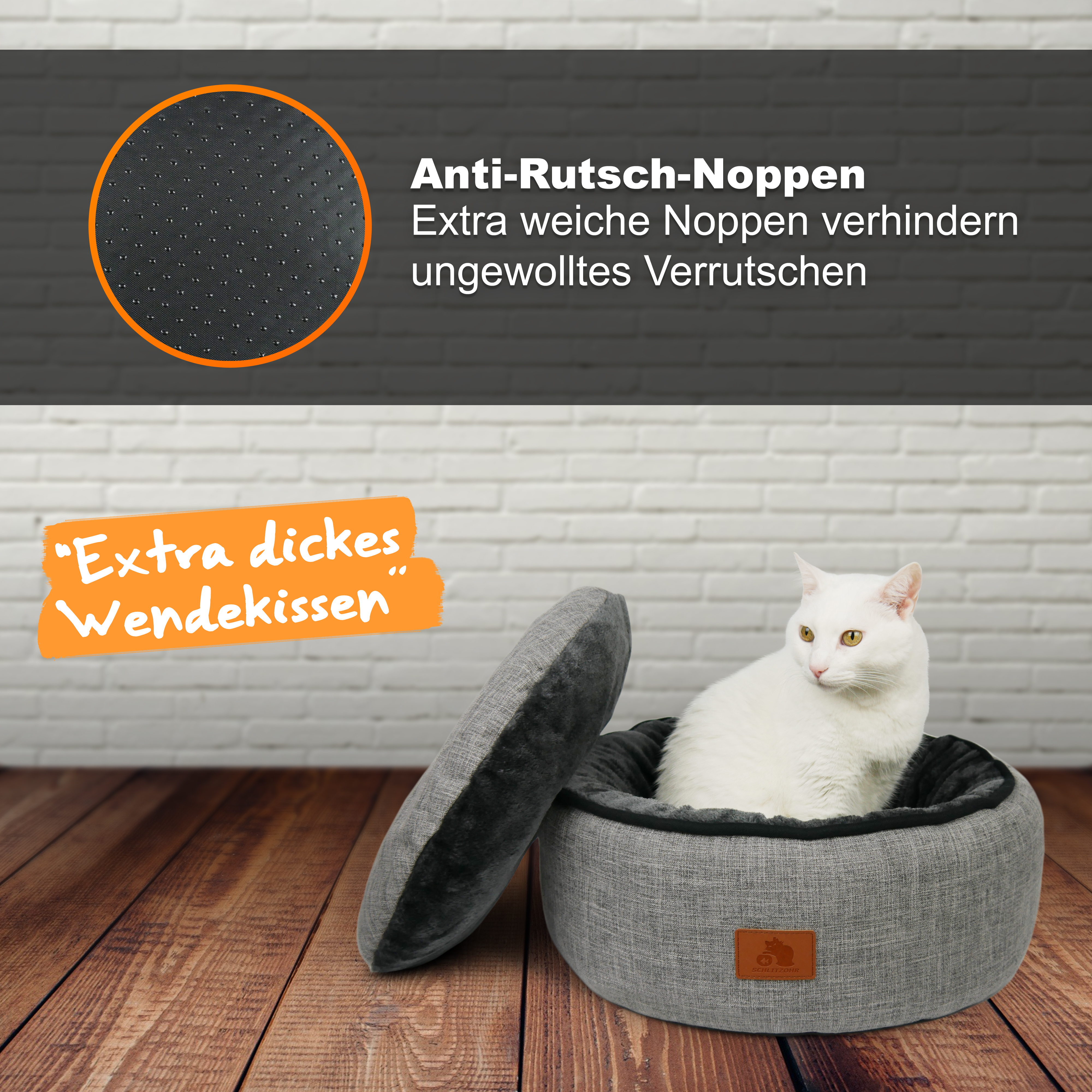 Schlitzohr Hundebetten Schlitzohr Donut Katzenbett Sissy rund
