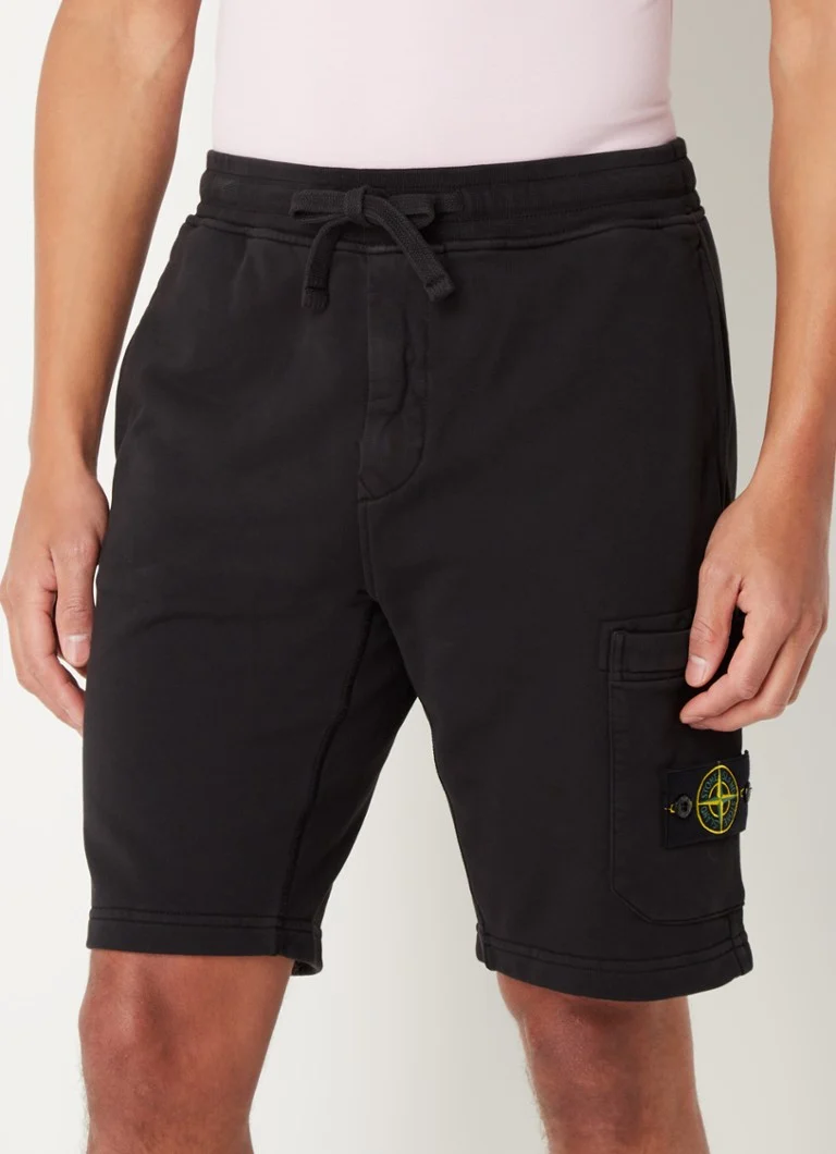 Pantaloni de trening Stone Island 64651 cu logo și picior drept