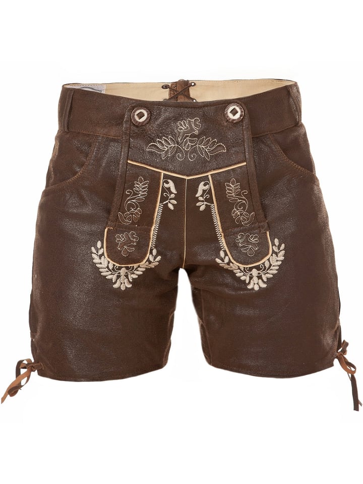 Edelnice Lederhose in dunkelbraun günstig kaufen 32