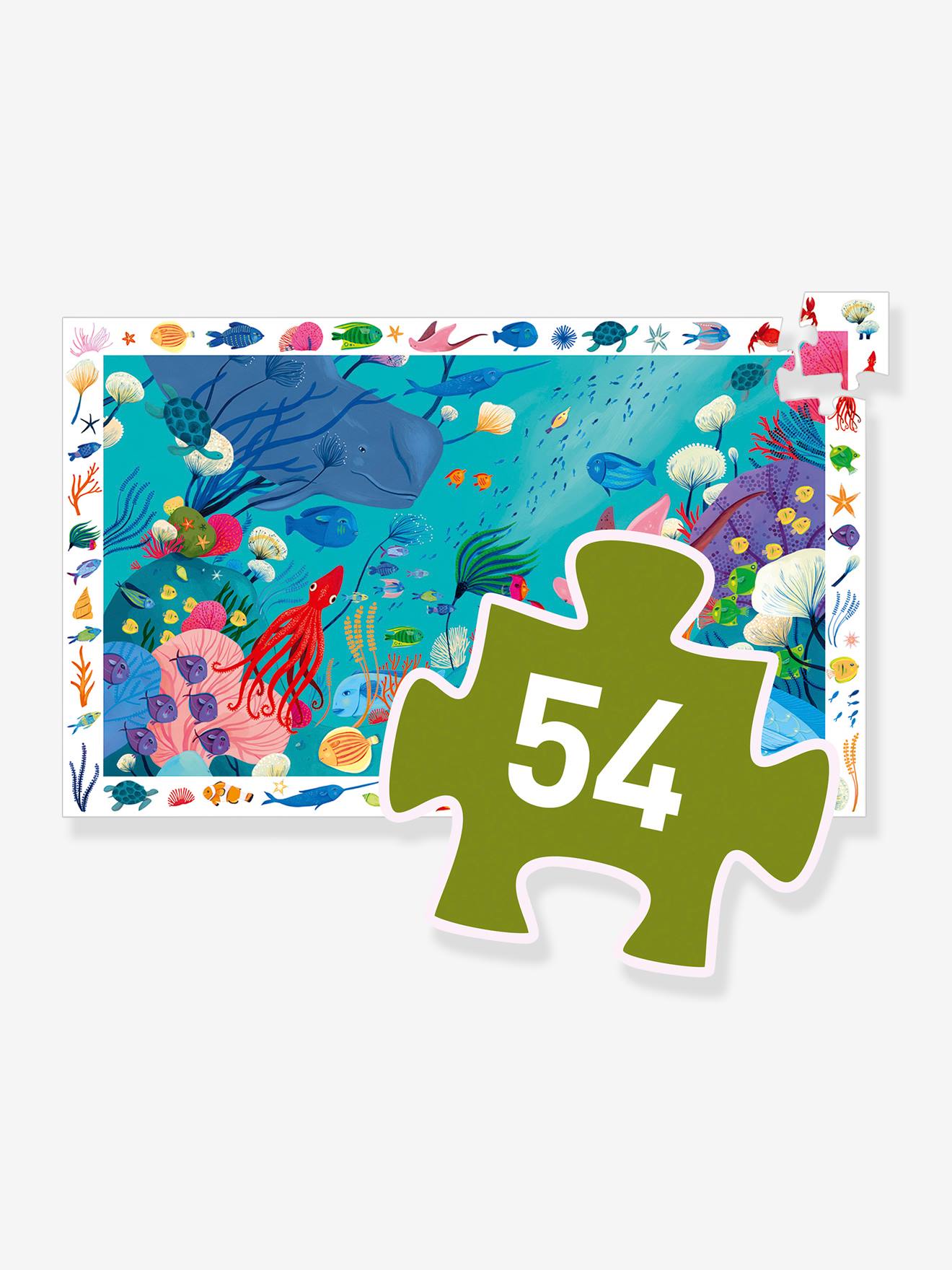 Puzzle d'observation Aquatique DJECO bleu