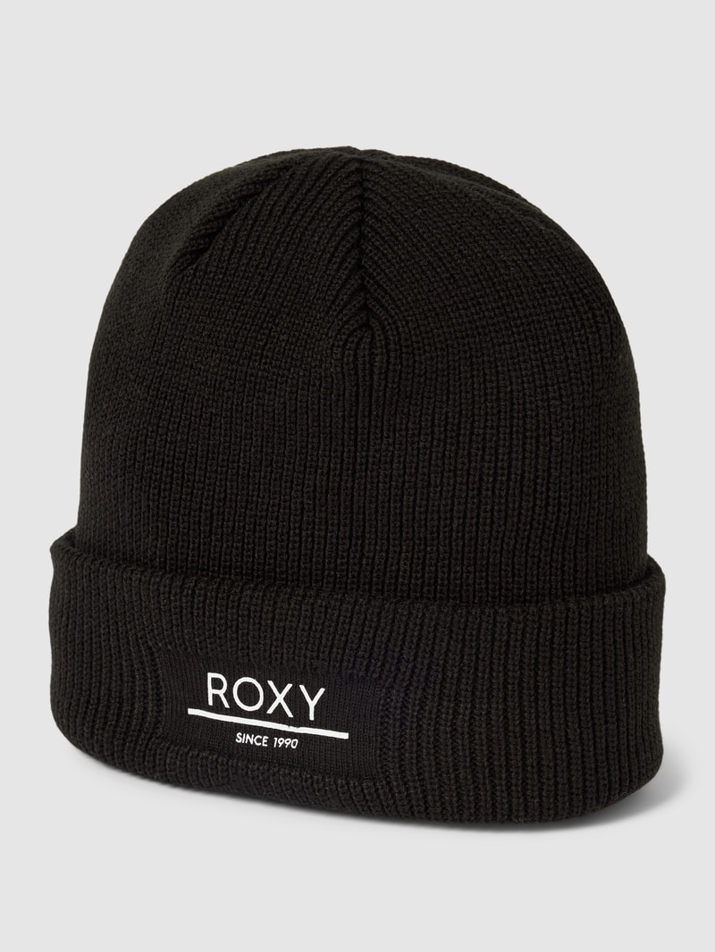 Beanie mit Label-Patch Modell 'FOLKER' in schwarz