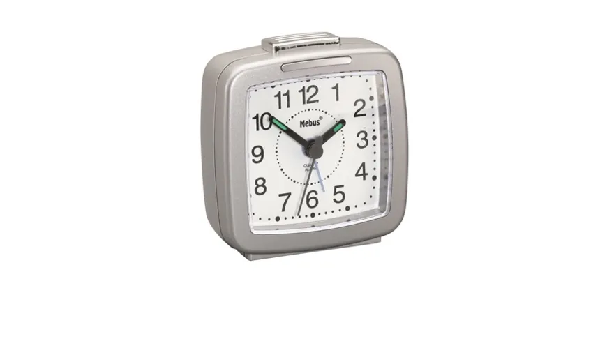 Mebus Quarzwecker Analog 7 cm silber