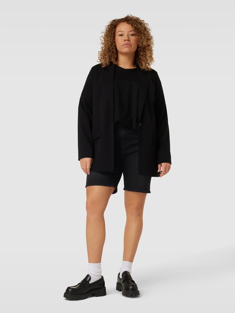 PLUS SIZE Jeansshorts im 5-Pocket-Design Modell 'CARLA' in schwarz