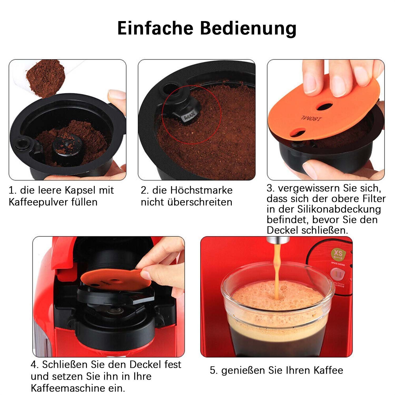 flowgoer Perkolator 60/180 nachfüllbarer Kaffeekapsel-Pod-Filter, Für Tassimo Bosch Vivy MyWay