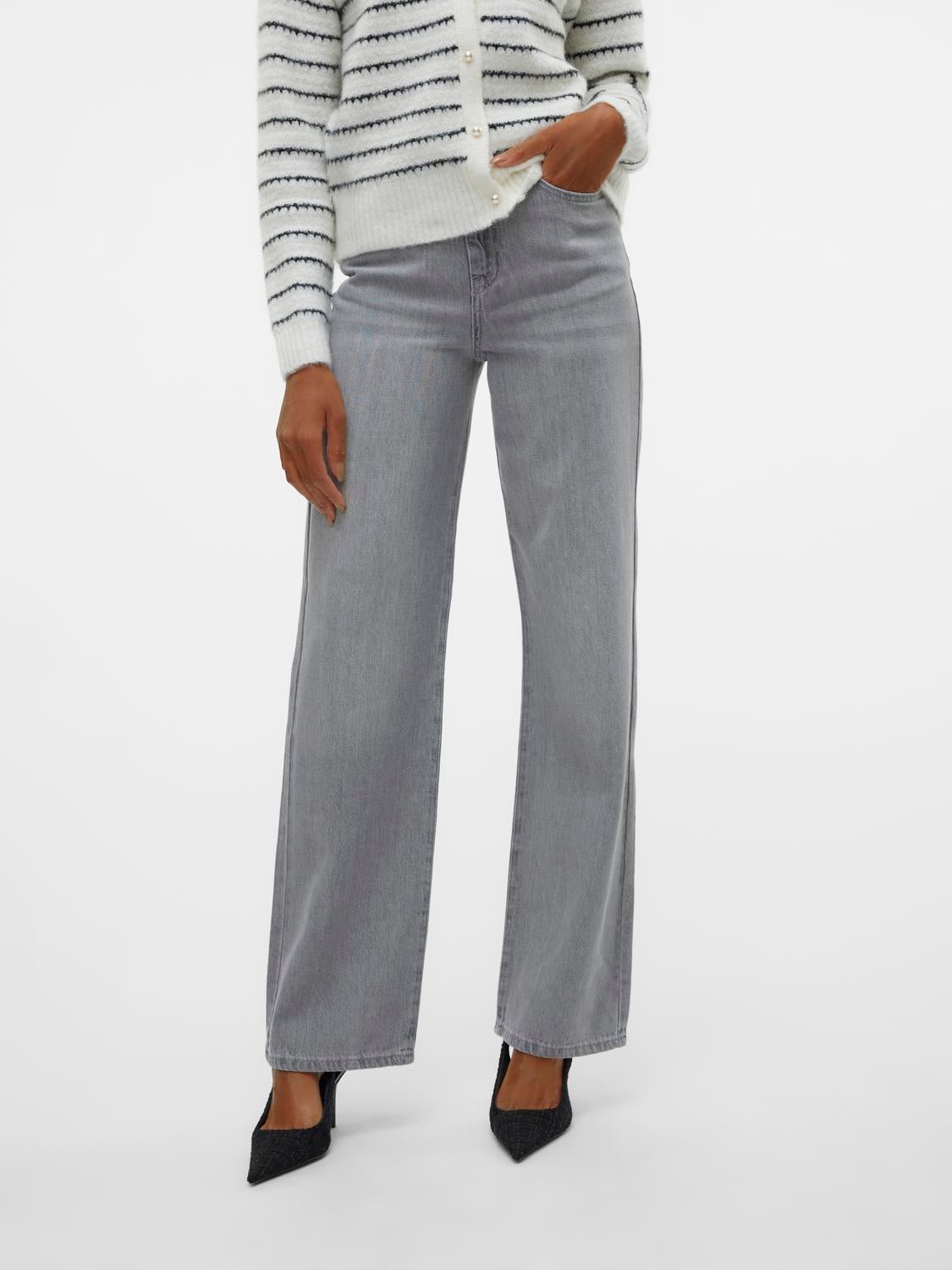 VMREBECCA Super High Rise Weiter Beinschnitt Jeans