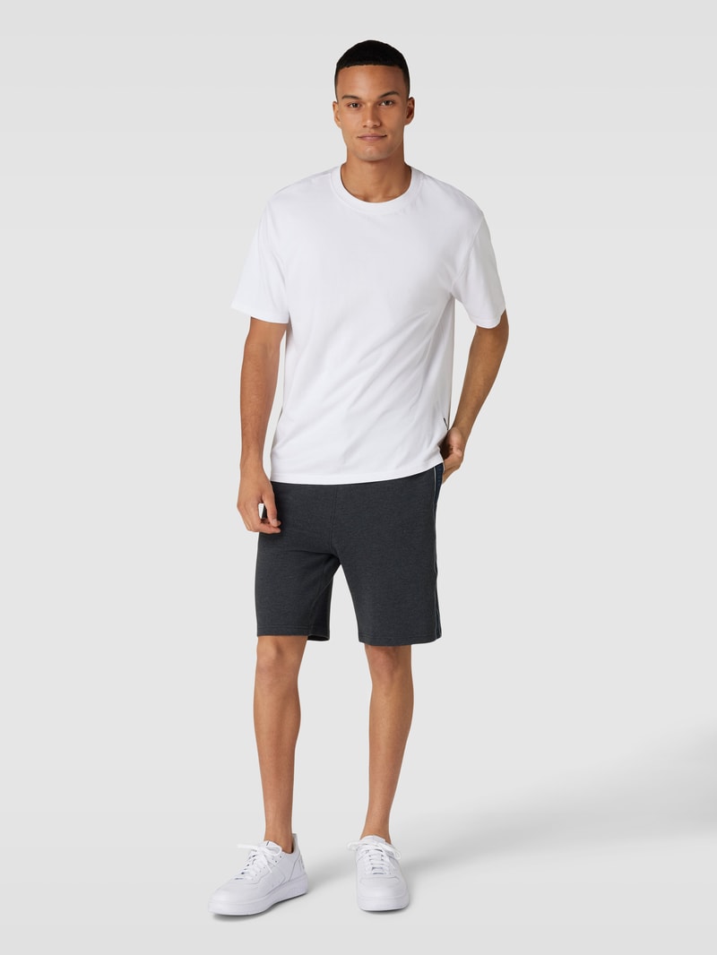 Sweatshorts mit Waffelstruktur Modell 'ESTABLISHED' in mittelgrau meliert